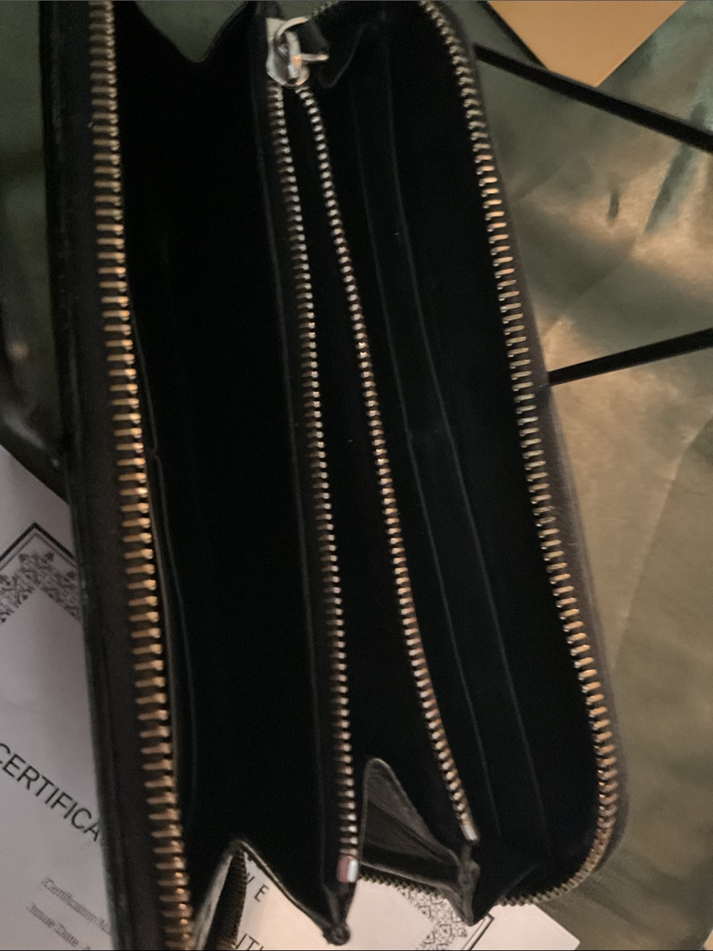 Bottega Veneta Black Woven Zip-Around Tablet Case with Gold Zipper Pull - Picture 6 of 9